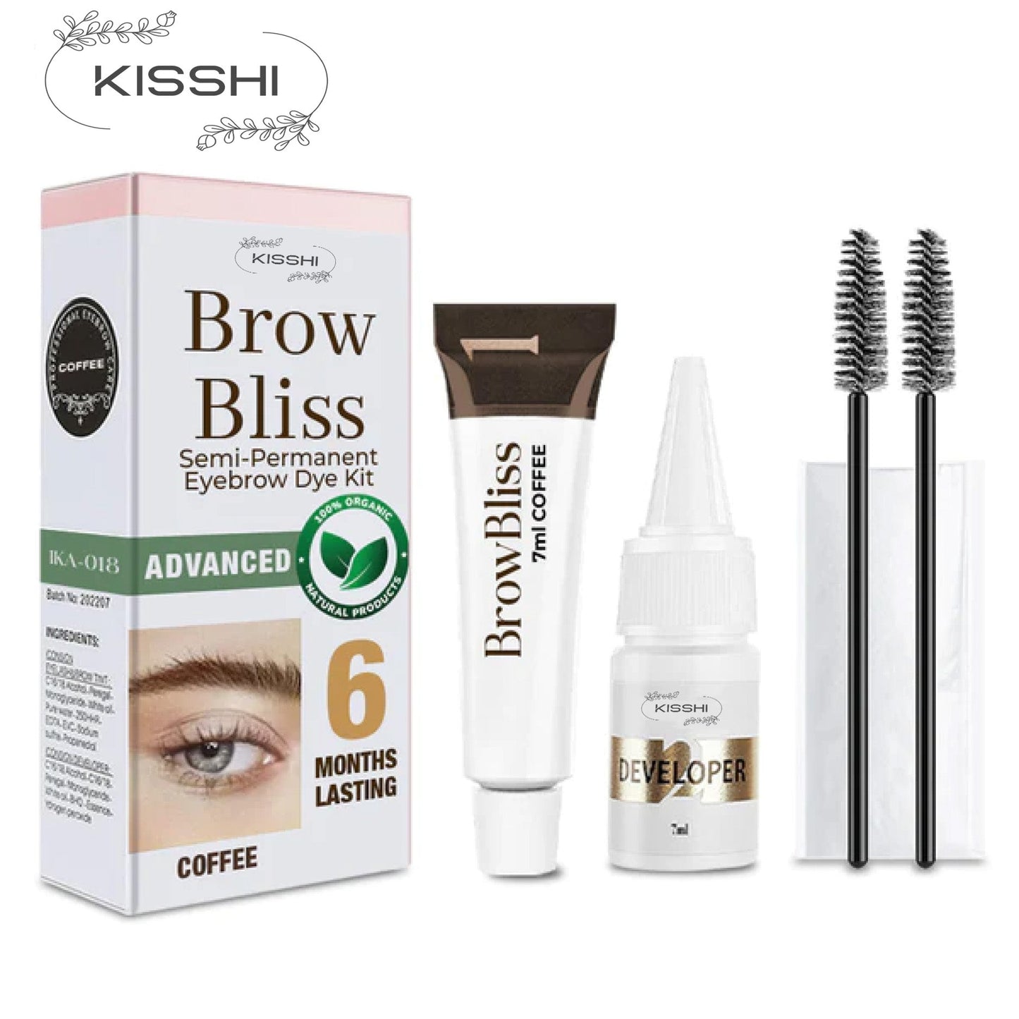 KISSHI™ BrowBliss Semi-Permanent Eyebrow Tinting Kit