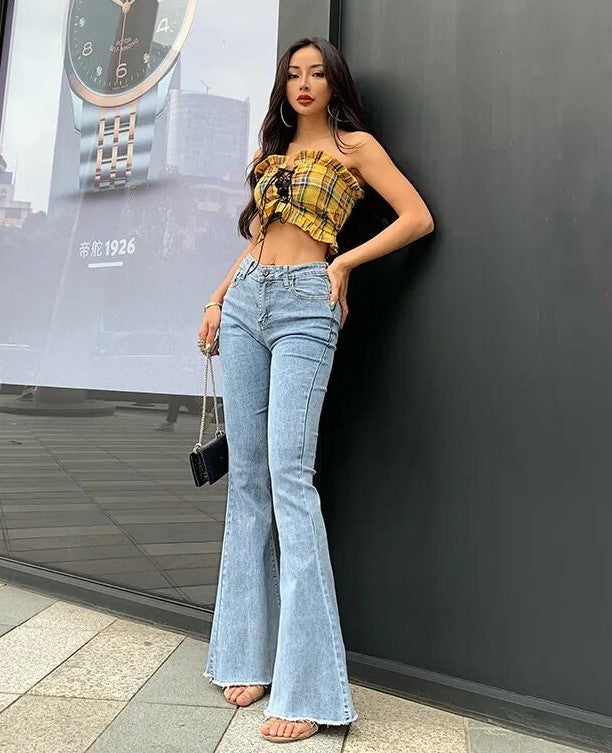 KISSHI™ High Rise Flared Jeans